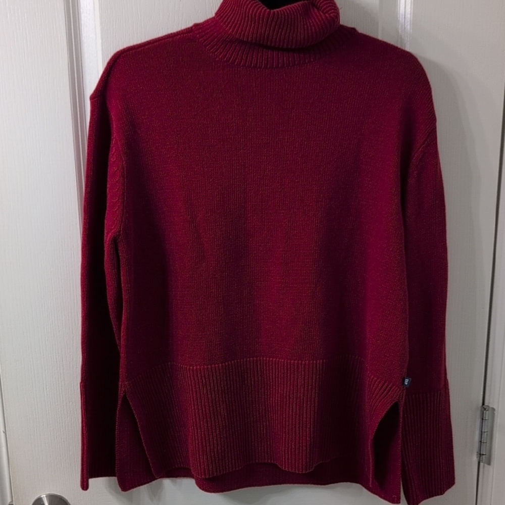 Gap Women's Thick Red Cotton Turtleneck Sweater Size Medium